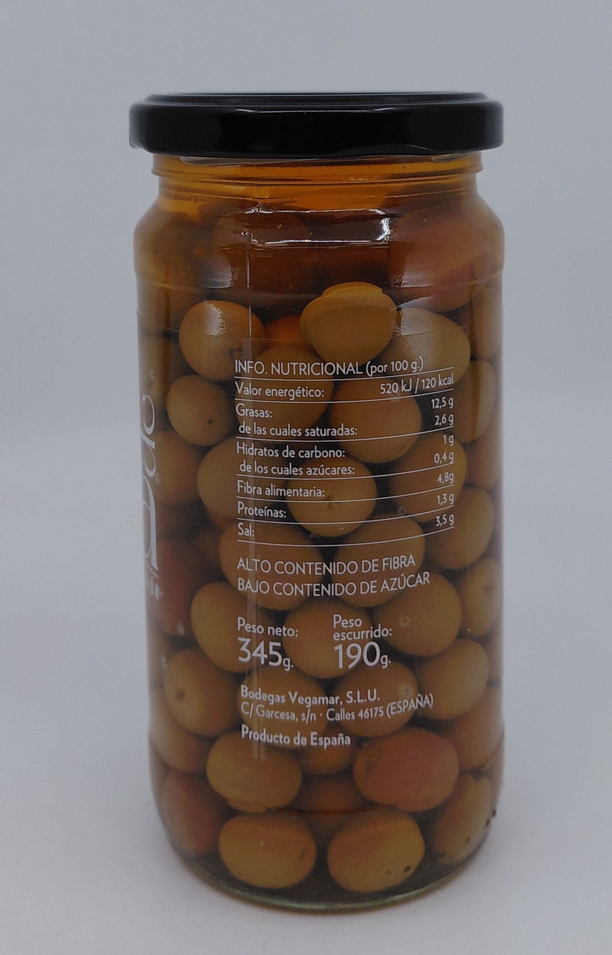 Tarro Aceitunas Arbequina Premium 370 g Neto MASÍA DE GRETTA