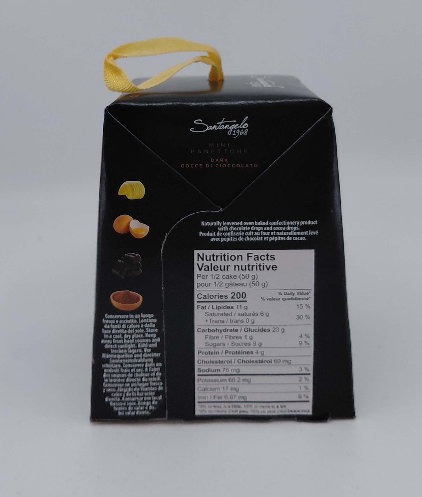 Panettone Italiano con Pepitas de Chocolate 100 g SANTANGELO