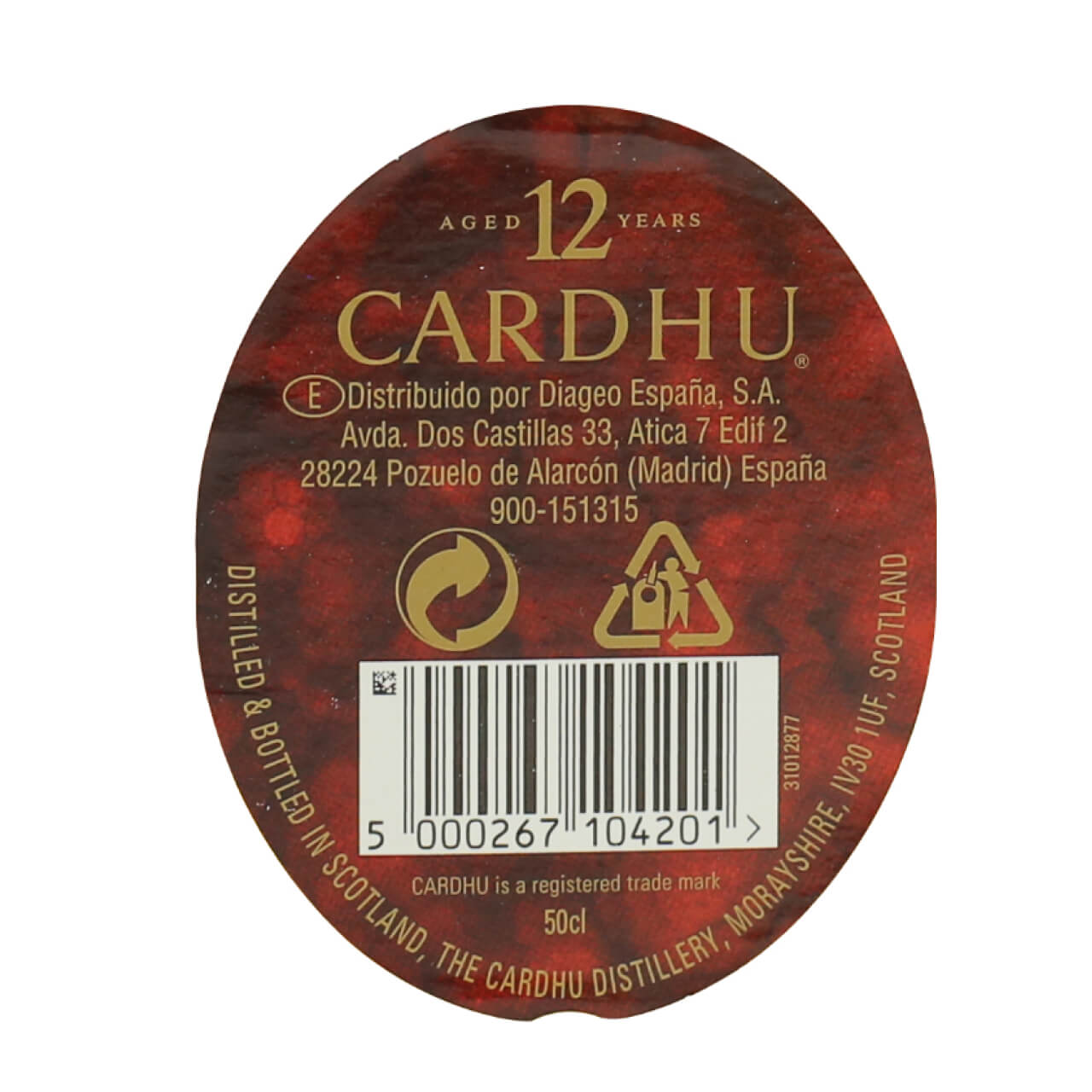 Whisky Malta CARDHU 12 Años 70 cl Estuchado
