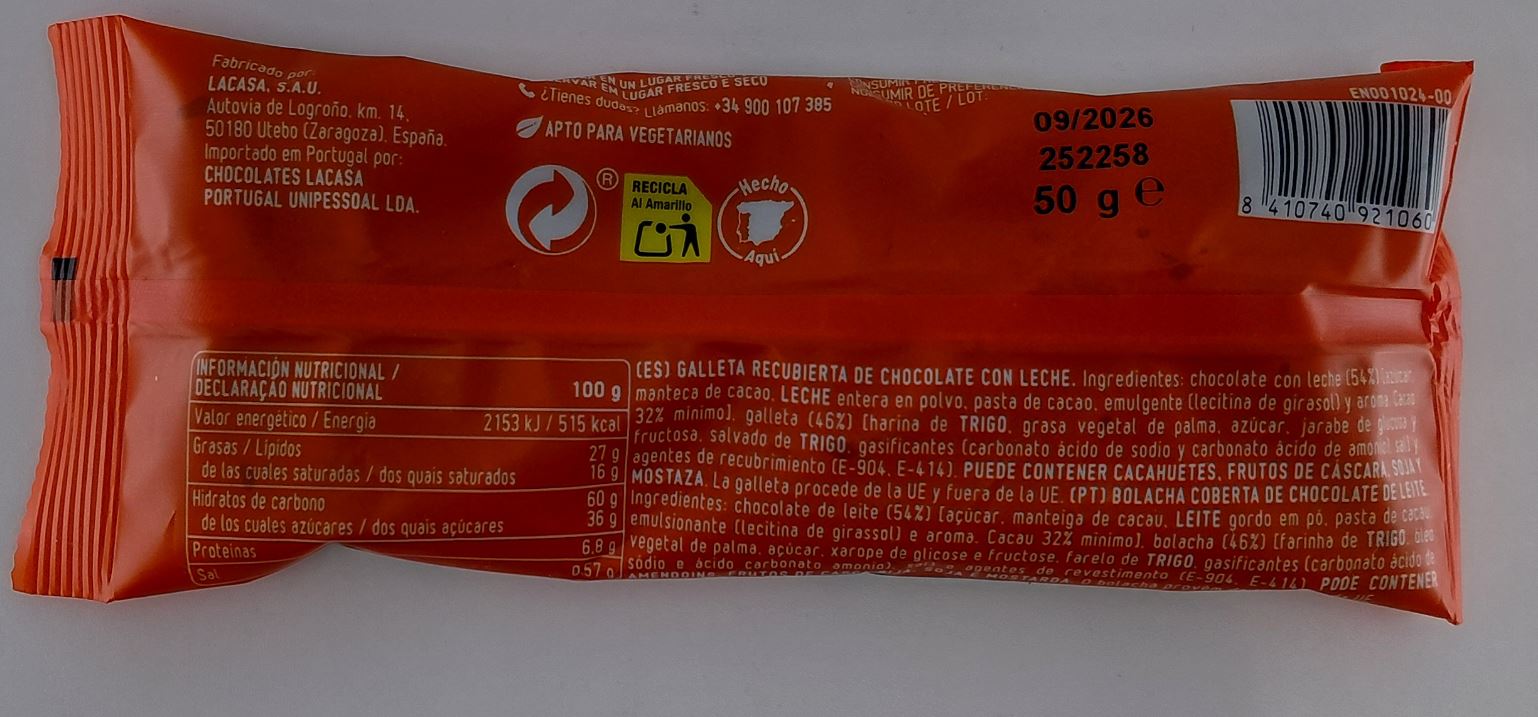 Bolsa CONGUITOS de Chocolate con Galleta 50 g Lacasa