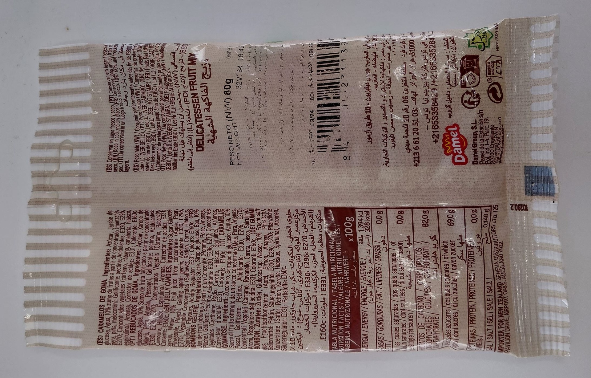 Gominolas Delicatessen Fruit Mix 80 g  DAMEL