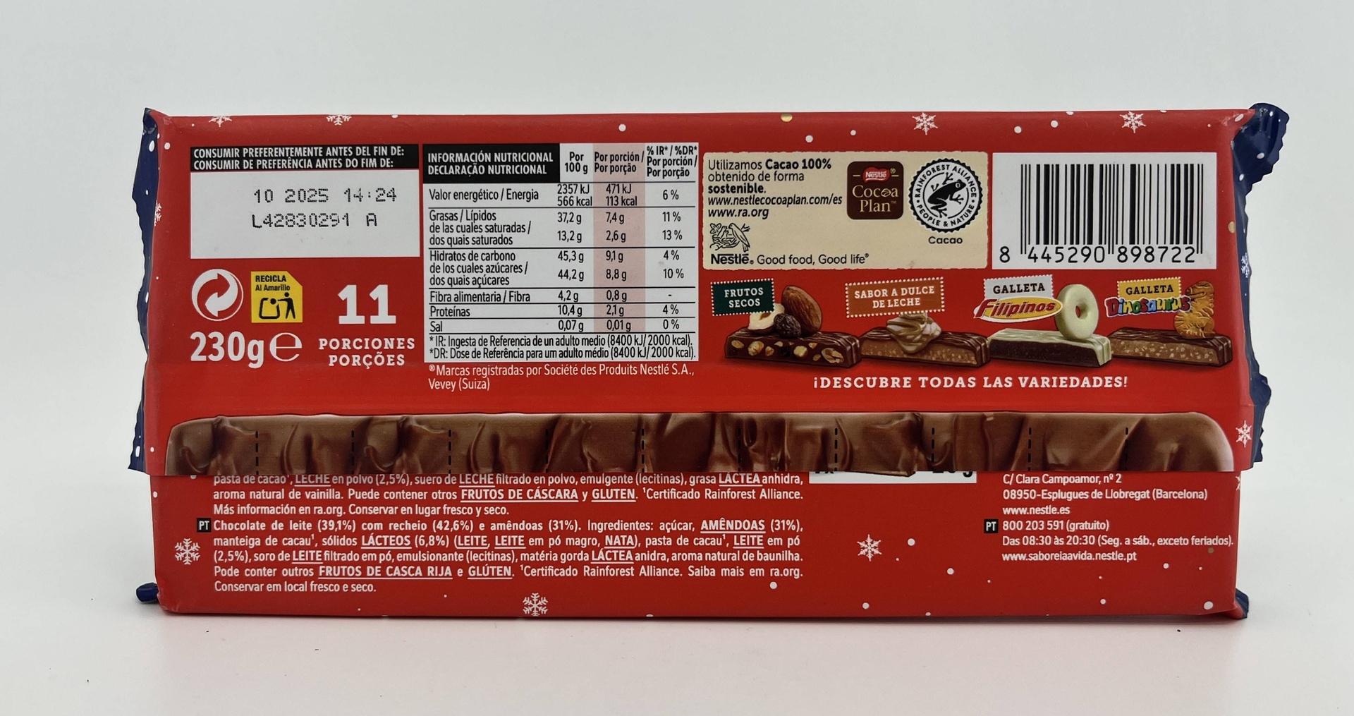 Turrón de Chocolate Almendrado 230 g NESTLÉ
