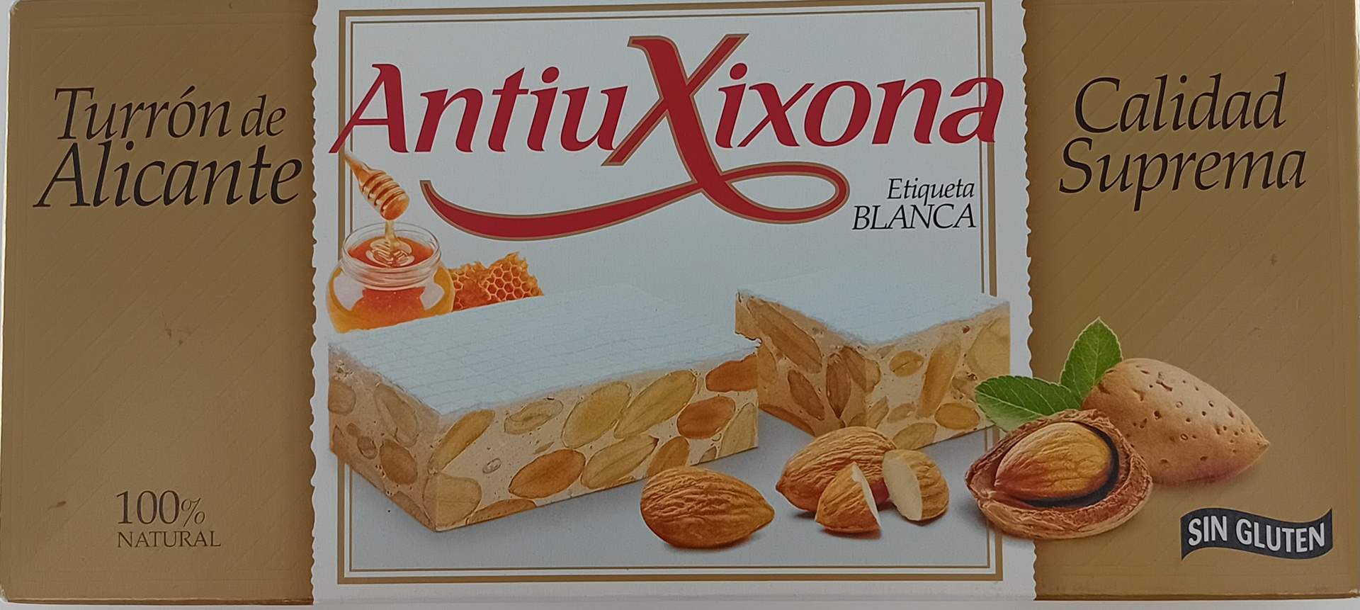 Turrón Alicante Etiqueta Blanca Calidad Suprema 150 g ANTIU XIXONA