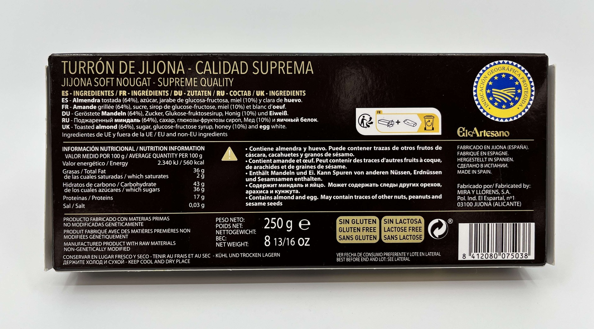 Turrón Jijona Calidad Suprema 150 g EL ARTESANO