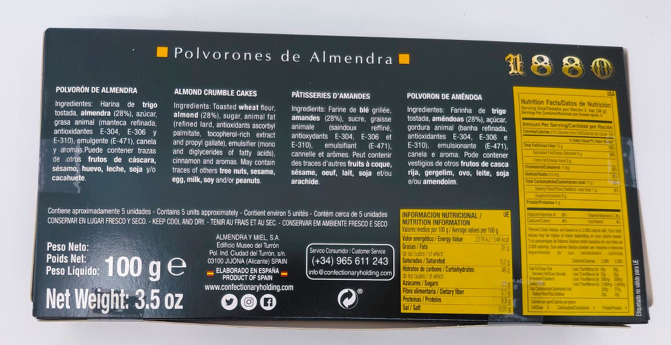 Polvorones de Almendra 100 g 1880