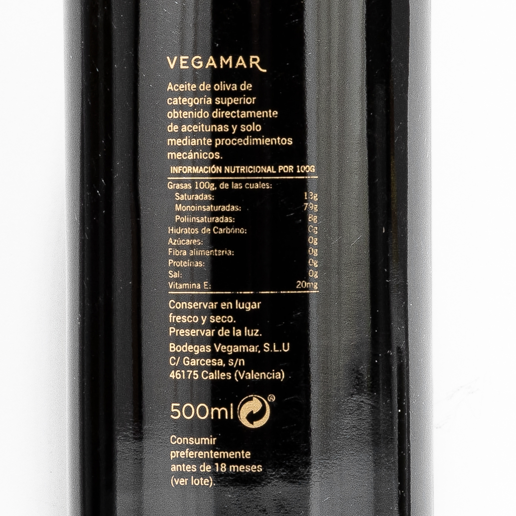 Aceite de Oliva Virgen Extra 100% 500 ml VEGAMAR Estuchado (Personalizado AXIANS)