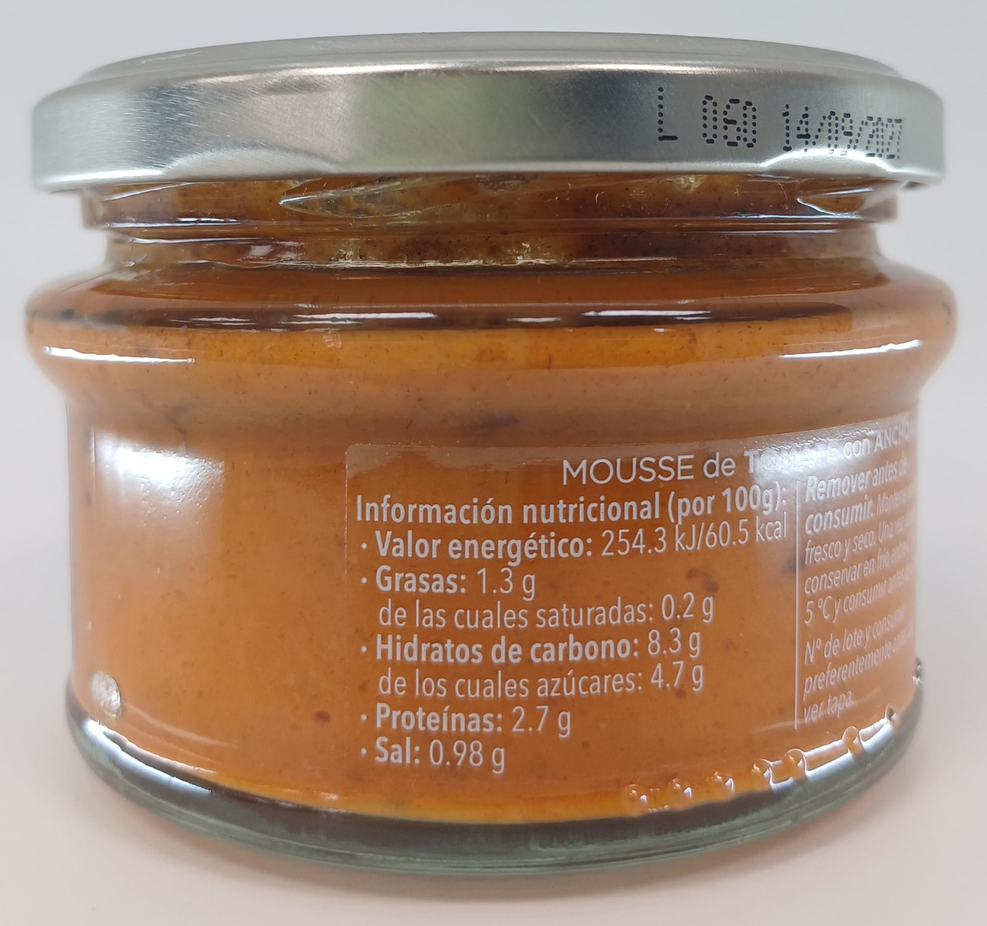 Tarro Mousse de Tomate con Anchoa del Cantábrico 130 g ZUBIA