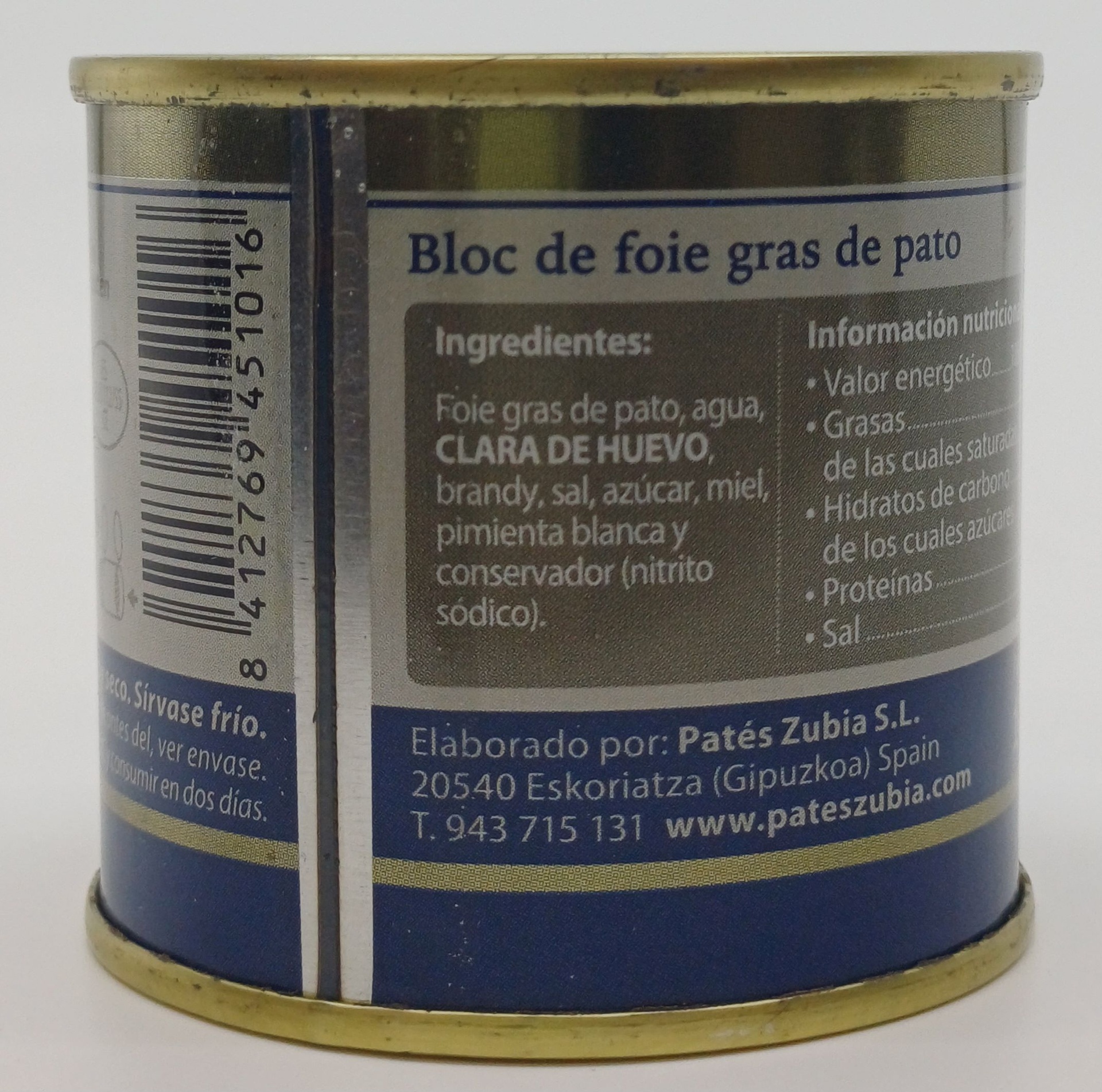 Lata Paté de Hígado de Pato 100 g ZUBIA