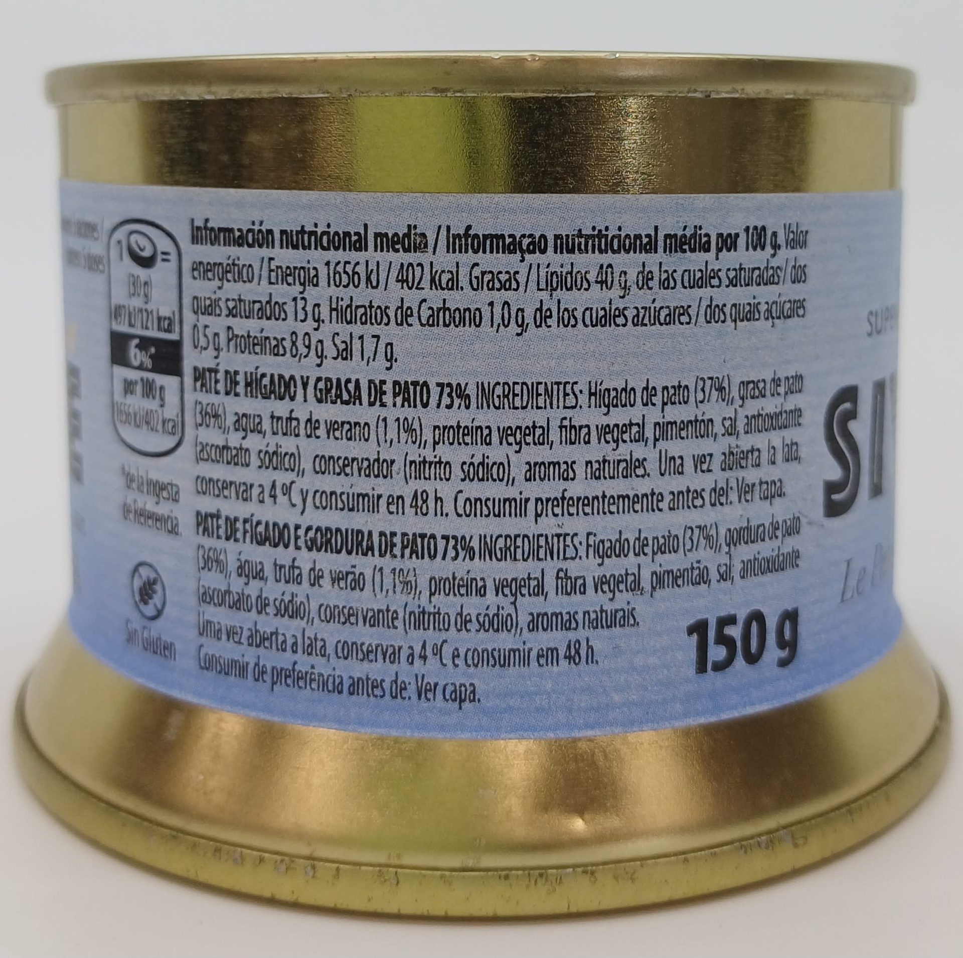 Lata Paté Superior de Pato con Trufa 150 g SIVORÉ Le paté d'Or