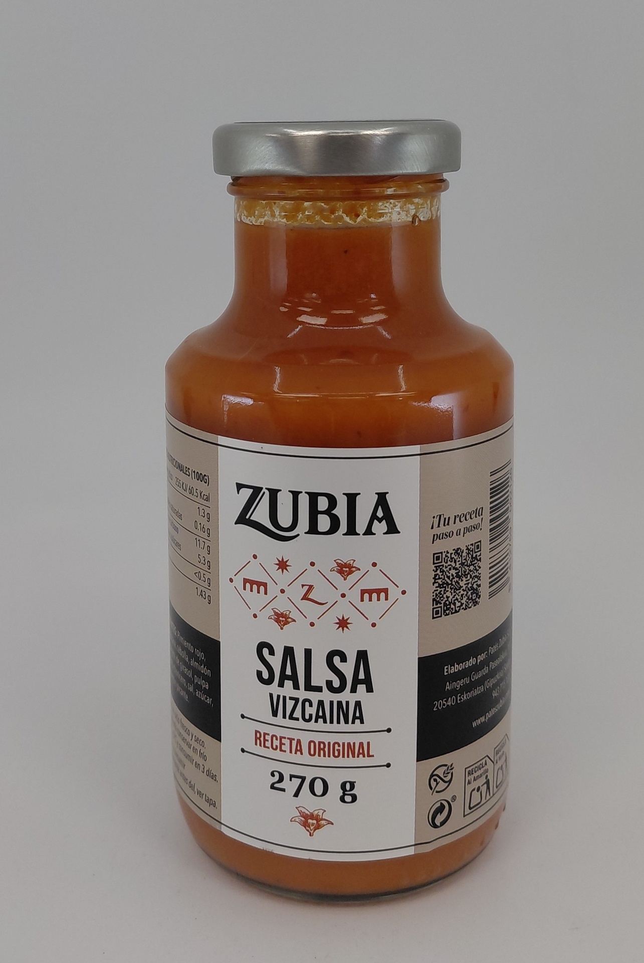 Salsa Vizcaína Artesana Receta Original 270 g ZUBIA