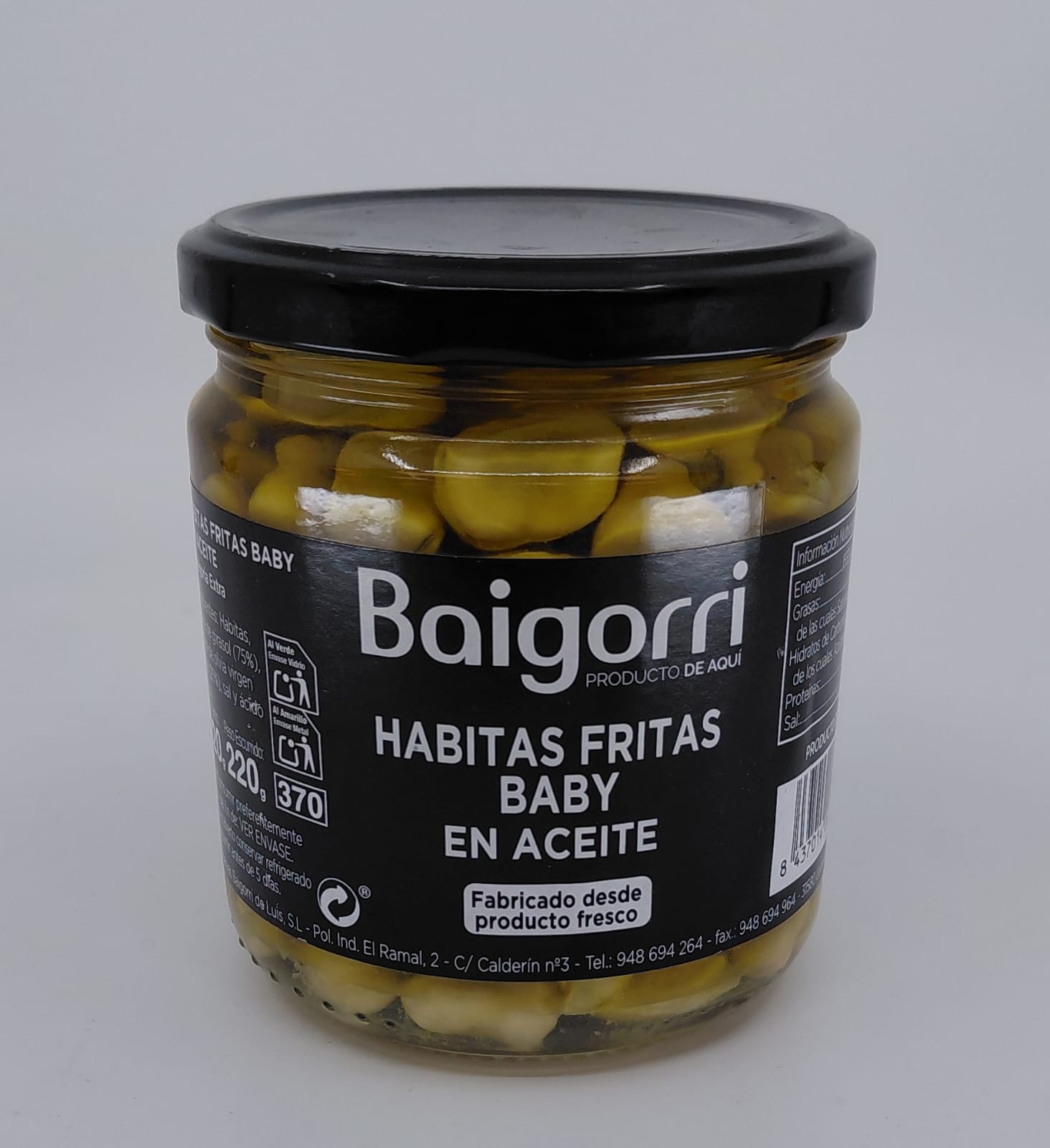 Tarro Habitas Baby en Aceite 320 g Neto ANDRÉS BAIGORRI