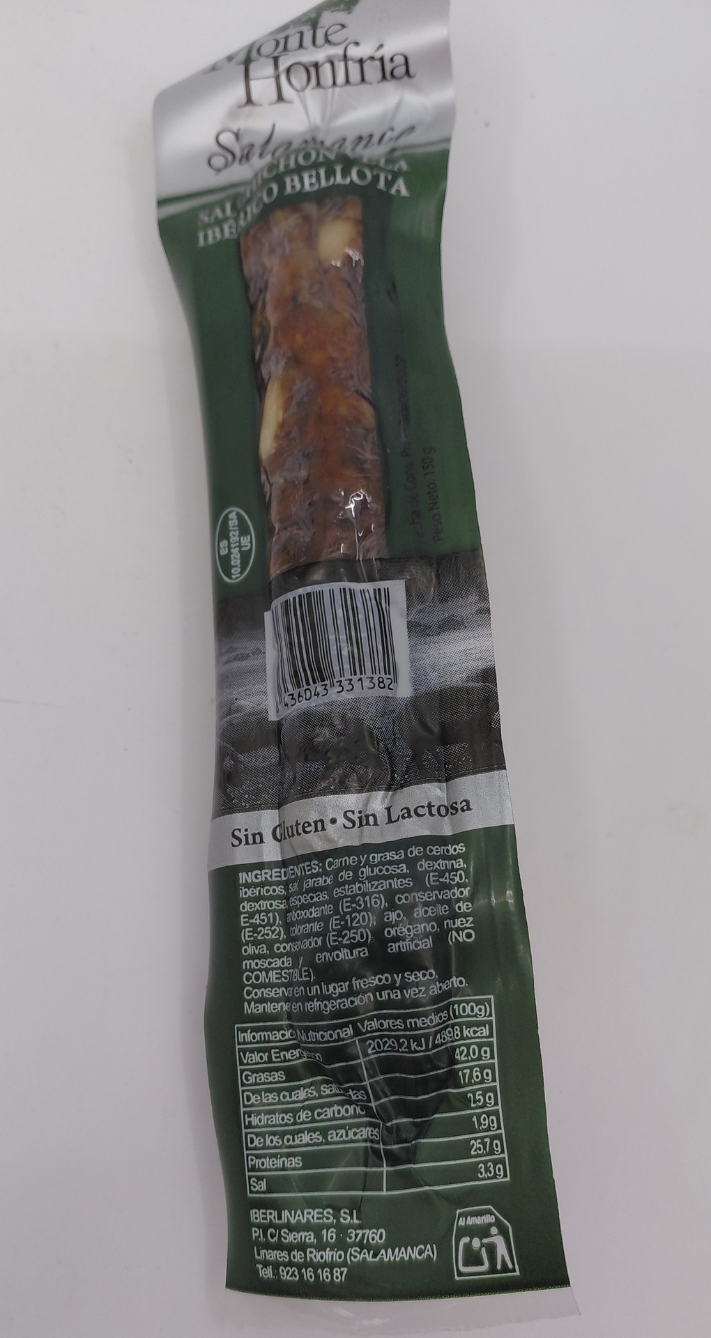 Salchichón Ibérico de Bellota 150 g aprox. MONTEHONFRÍA (Salamanca)