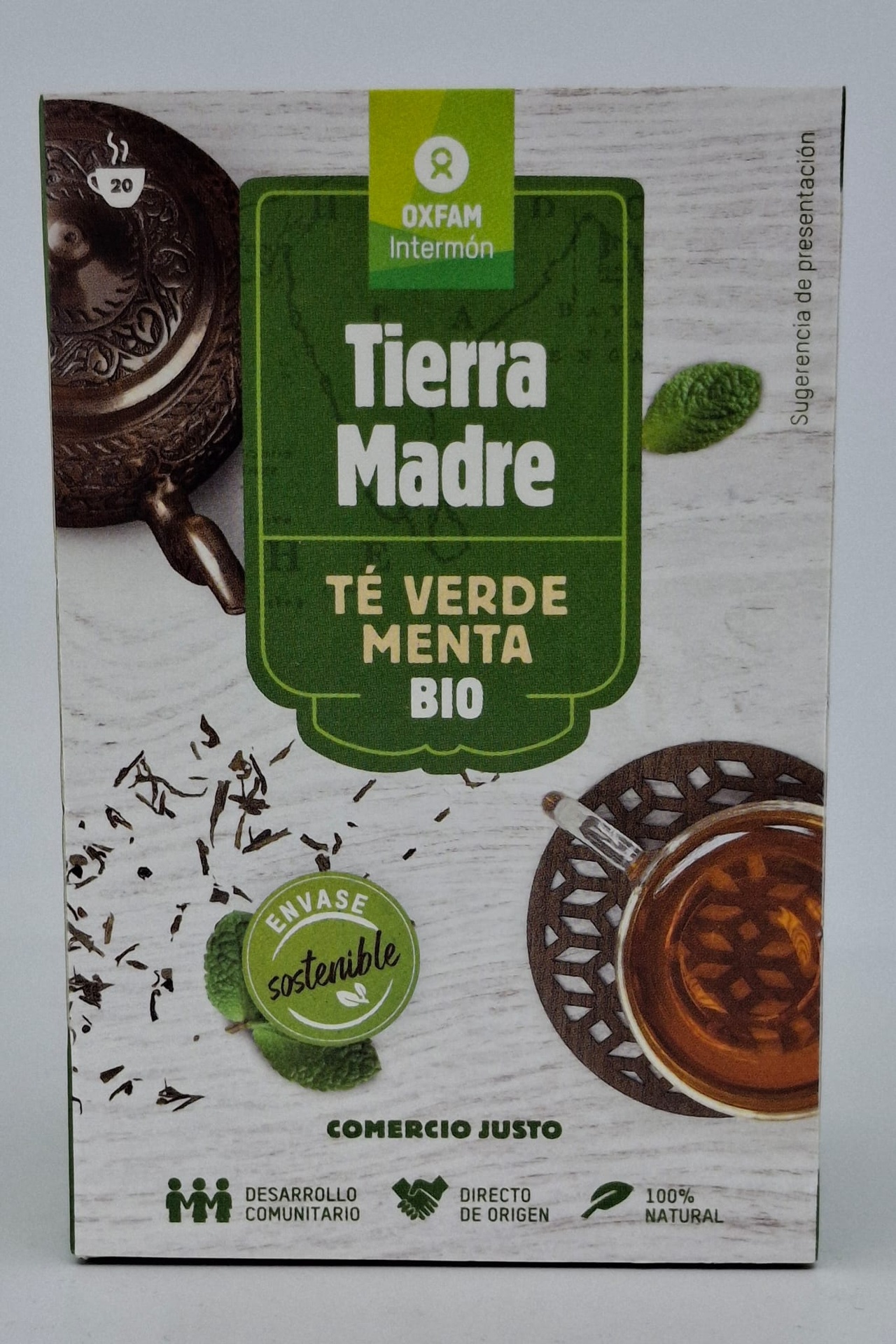 Paquete Té Verde Menta Bio 20 Unidades OXFAM INTERMÓN