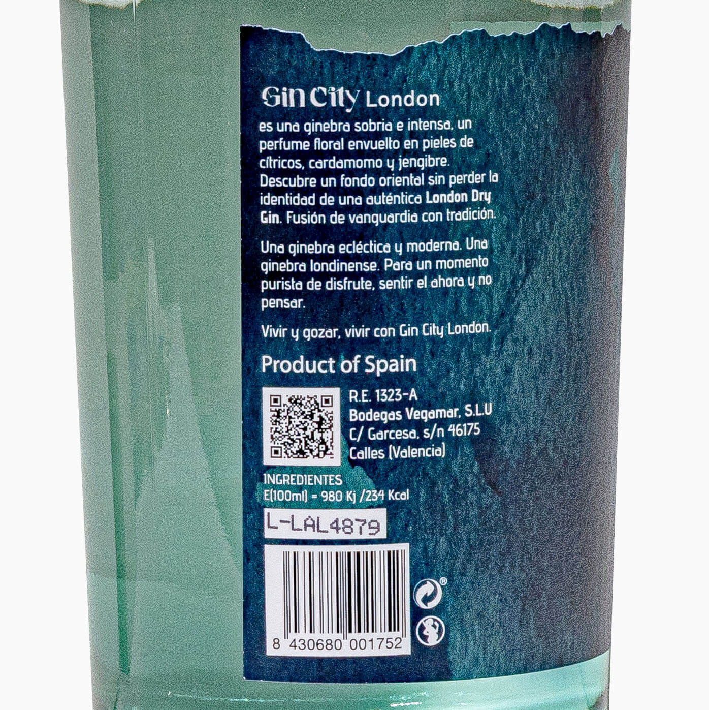 Botella Ginebra Premium GINCITY LONDON 70 cl "New Edition"