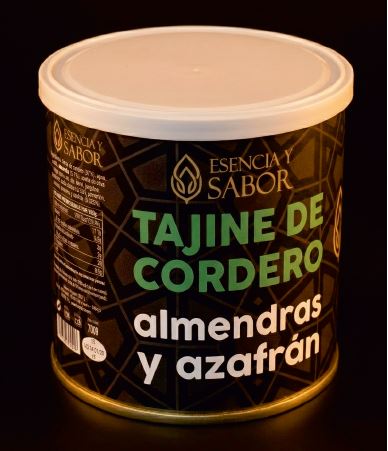 Lata 700 g Neto Tajine de Cordero con Almendras y Azafrán de ESENCIA Y SABOR