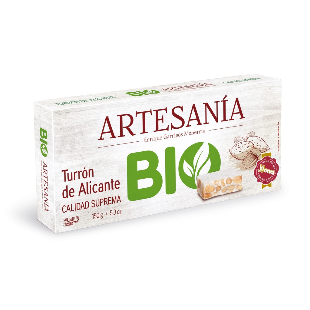 Turrón Alicante BIO Calidad Suprema 150 g ARTESANÍA de E. Garrigós