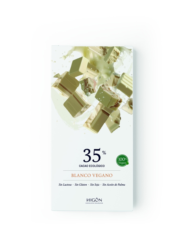 Tableta Chocolate Blanco Vegano 35 % Cacao Ecológico 70 g HIGÓN