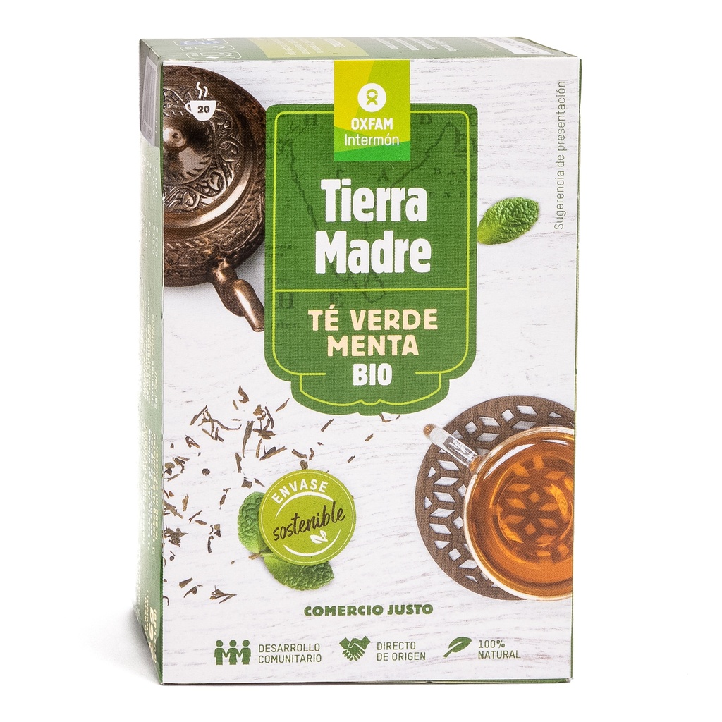 Paquete Té Verde Menta Bio 20 Unidades OXFAM INTERMÓN