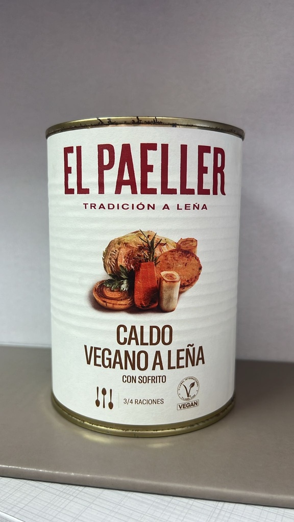 Lata Caldo Vegano Elaborado a Leña con Sofrito 1 Litro EL PAELLER 100% Natural