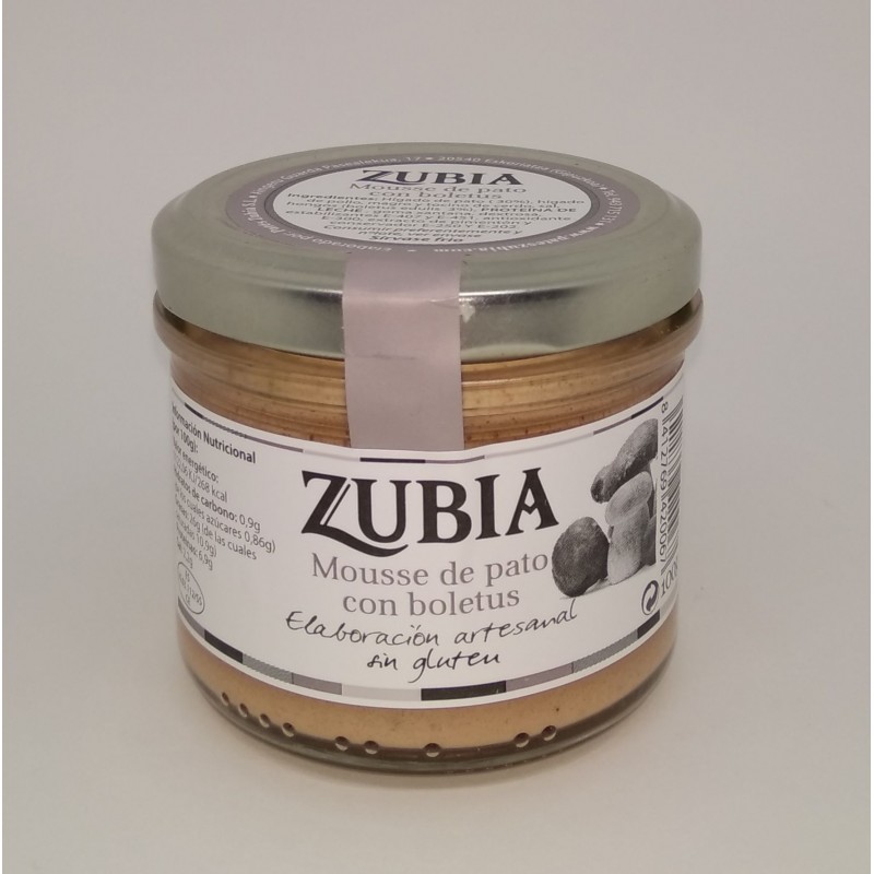 Tarro Mousse de Hígado de Pato con Boletus 190 g ZUBIA