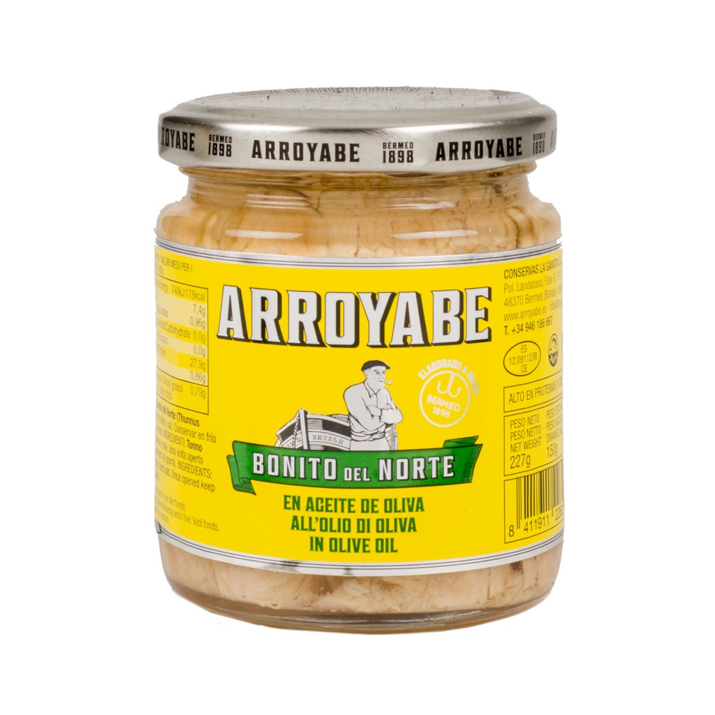 Tarro Lomos Bonito del Norte Artesanal en Aceite de Oliva 227 g Neto ARROYABE de BERMEO